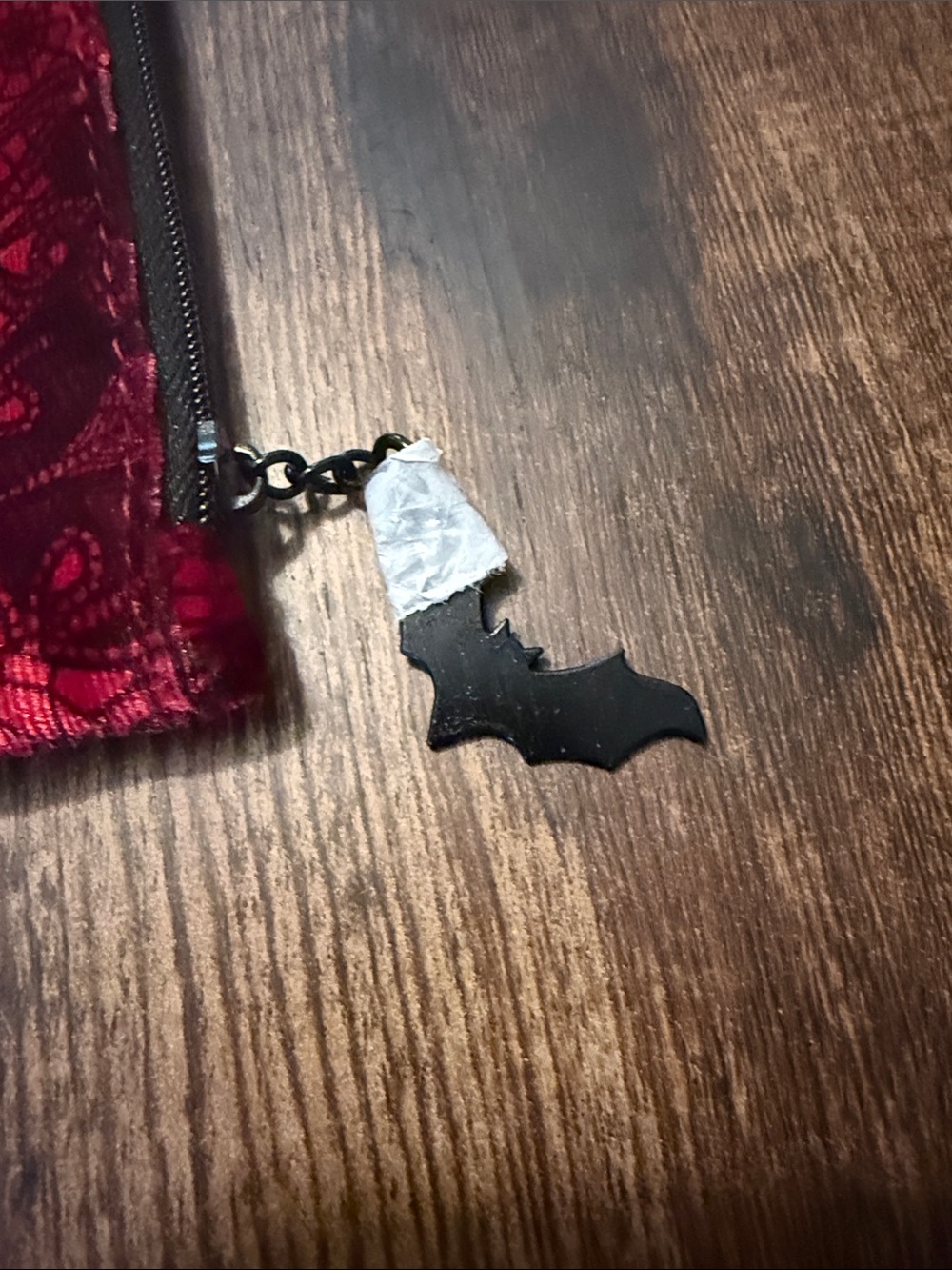 ipsy Red and Black Lace Bat Pattern Mini Pouch - Picture 2 of 6